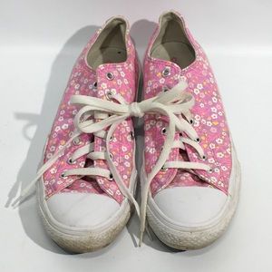 Converse All Star Chucks Pink Floral Womens size 6 Low Top Sneakers